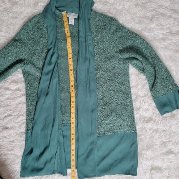 Soft Surroundings Green Wool Blend Open Cardigan Sweater - Size Medium - Picture 6 of 8